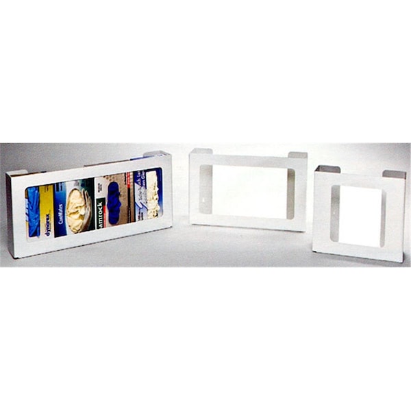 Val-Pak Products RackEm Racks 2-Box RackEm Rackstal Plastic Box Glove Dispenser - White Heavy- Duty Plastic RA299965 - main